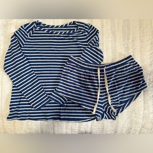 Free People Blue and White Striped loungewear Set